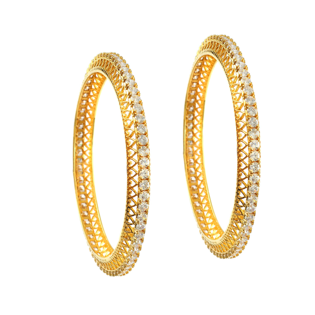 Beautiful Gold-Plated Silver Zircon Stone Bangle