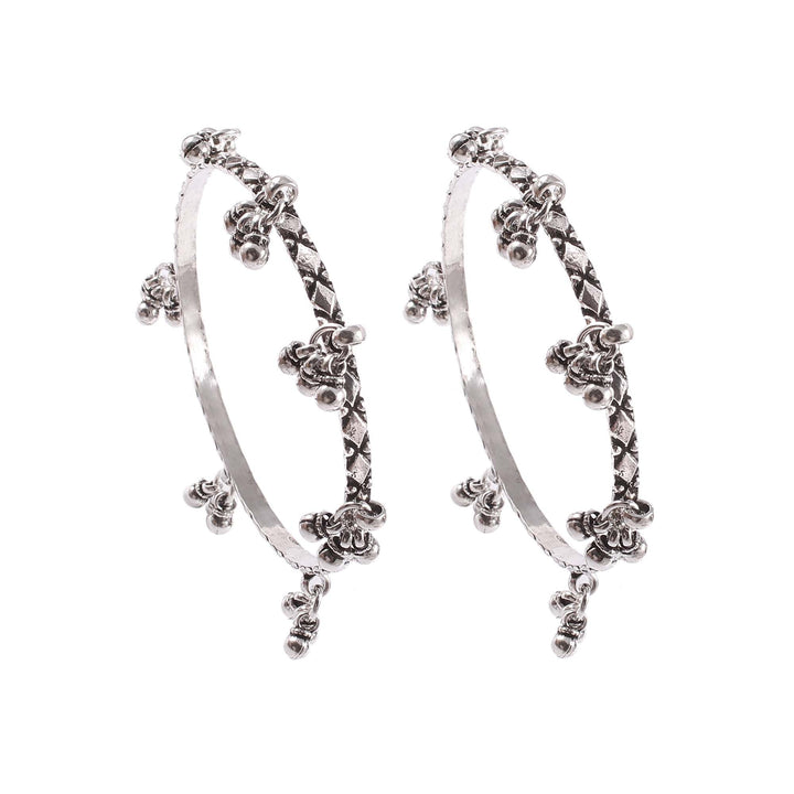 Silver Oxidized Adorable Design, Bangle with Ghungroo
