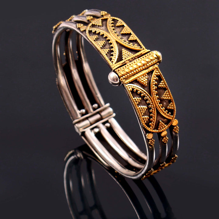 Dual Tone Gold-Plated Silver, Adorable Unique, Rawa Bangle