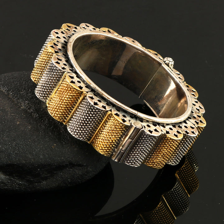 Gold Plated Silver, Antique Statement Bangle
