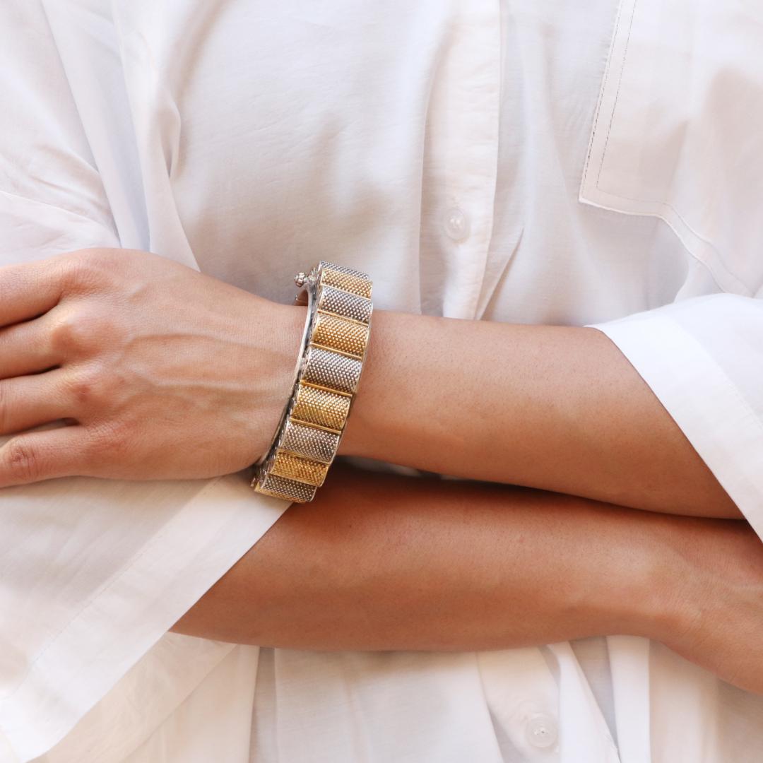 Gold Plated Silver, Antique Statement Bangle