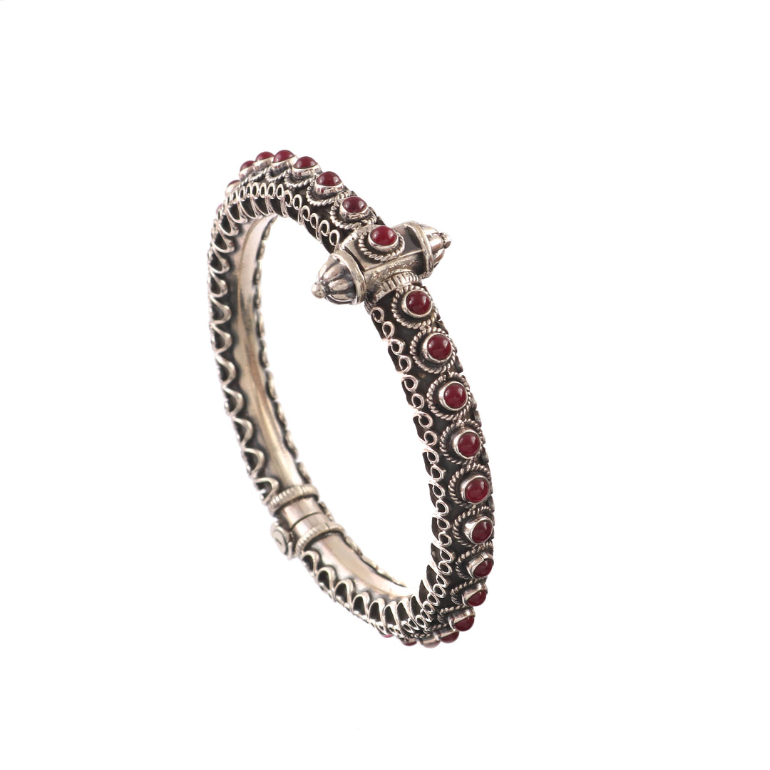 Silver Oxidized Kada Unique Bangle