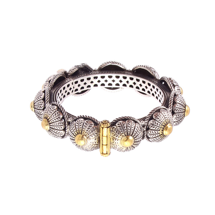 Gold Plated Silver Designer Rawa Openable Bangle