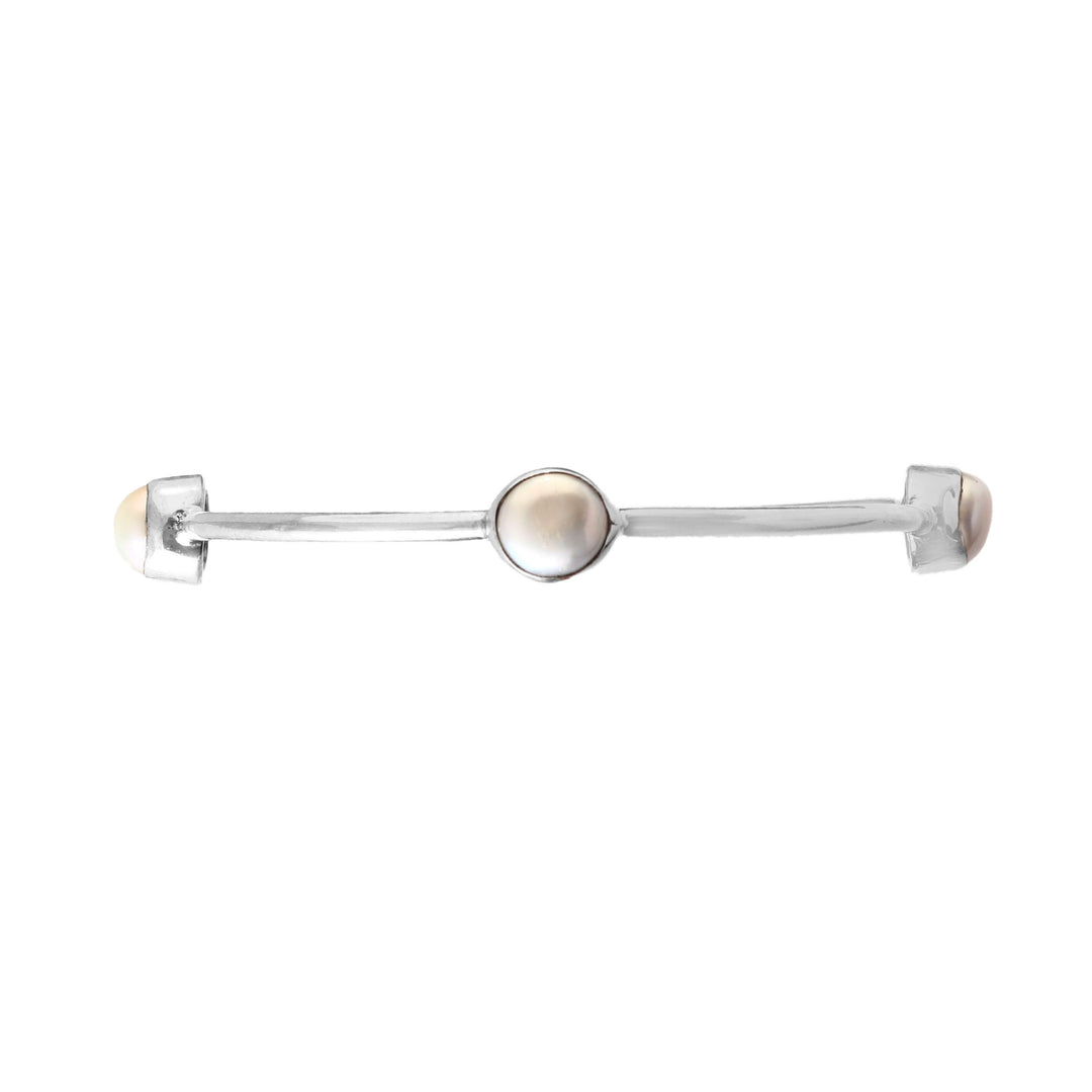 Silver Fresh Water Peral Bangle