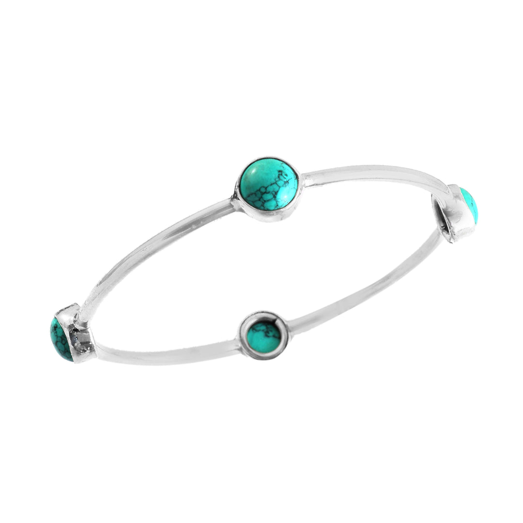 Silver Plane Firoza Bangle