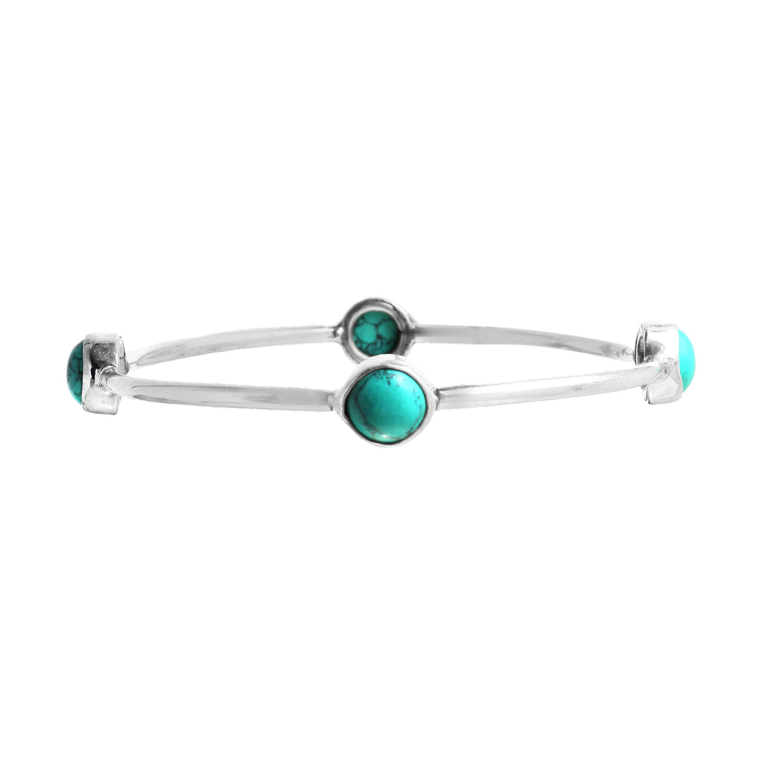 Silver Plane Firoza Bangle