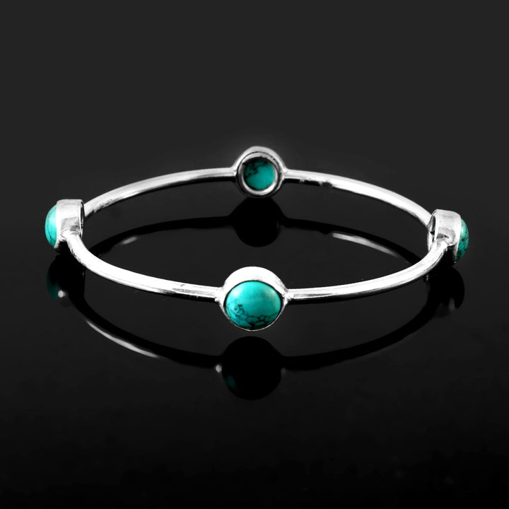 Silver Plane Firoza Bangle