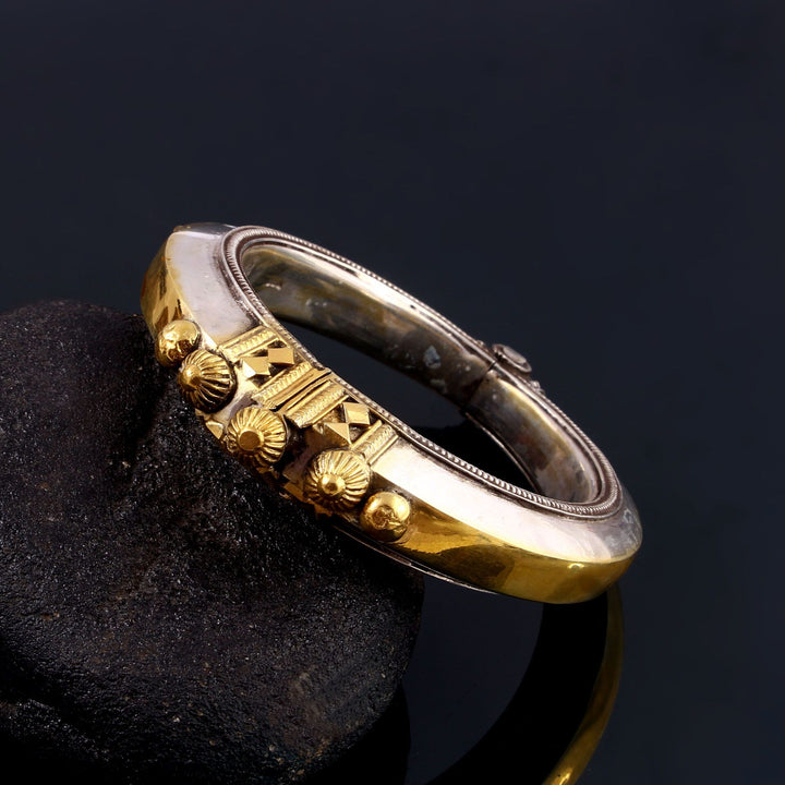 Gold Plated Silver, Statement Rawa Bangle
