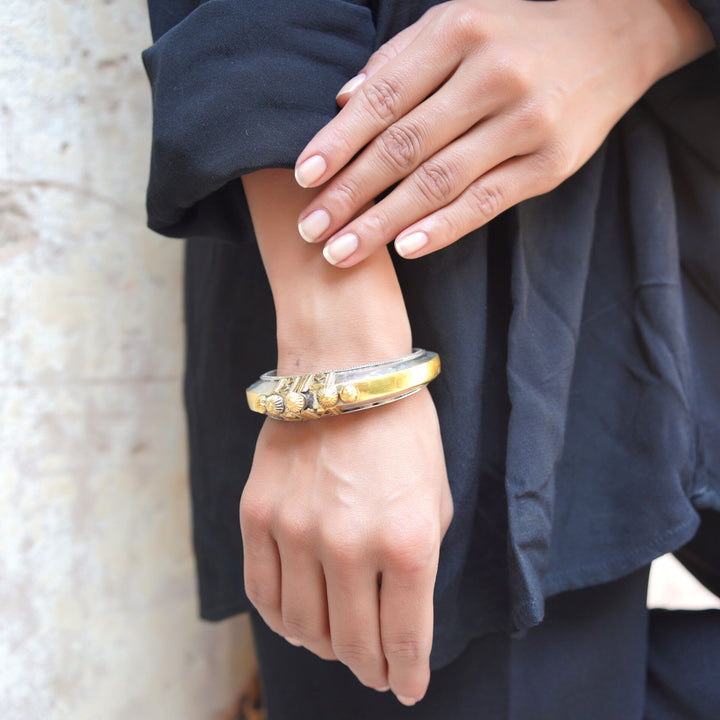 Gold Plated Silver, Statement Rawa Bangle