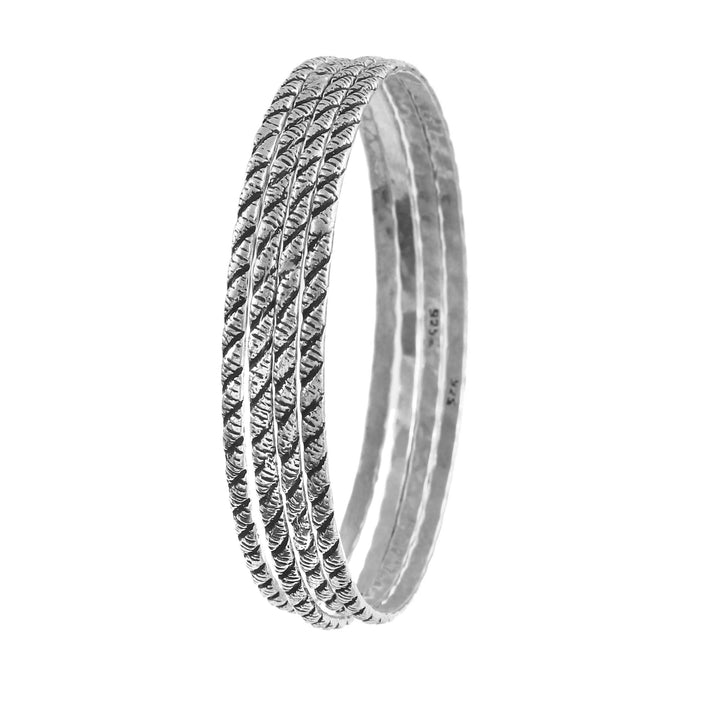Silver Classic Oxidized Chudi Bangles