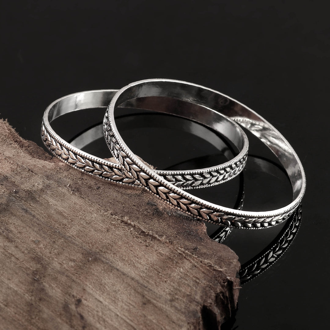Silver Leaf Unique Chudi Bangles