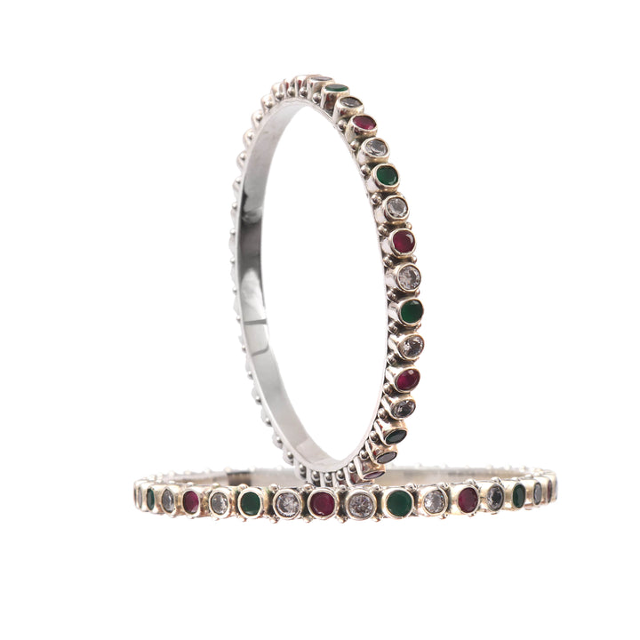 Silver Multi Color Classic Rawa Bangles