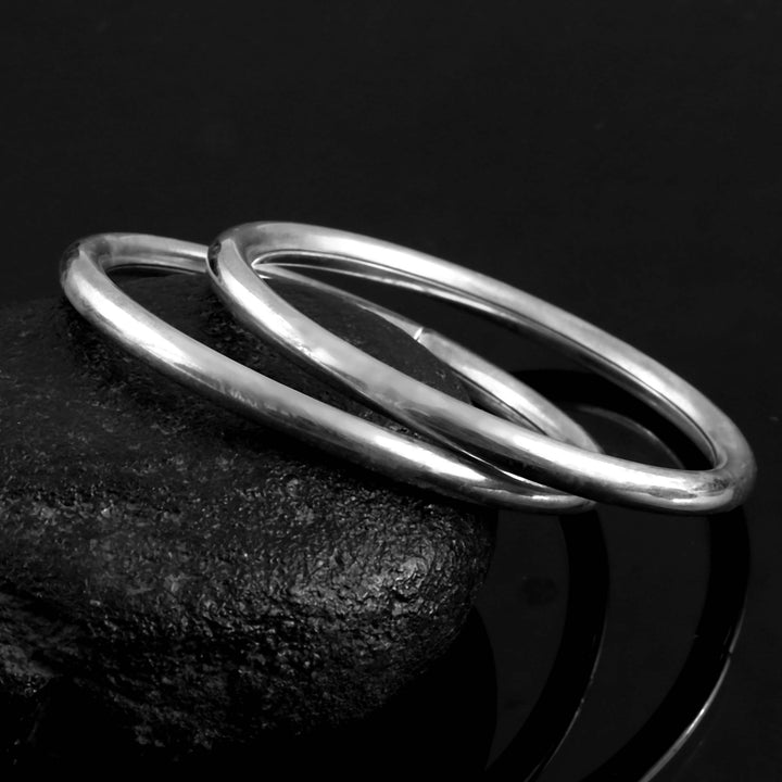 Silver Plane Classic Bangles