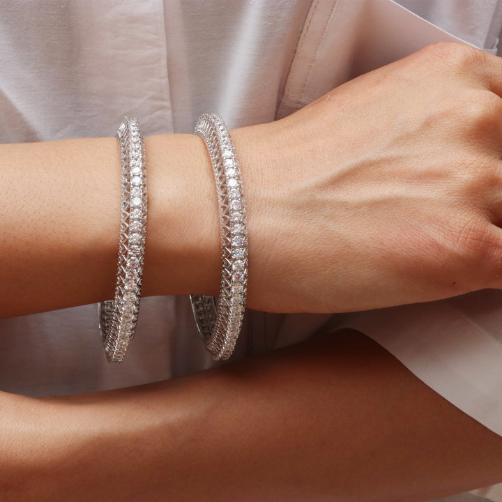 Silver AD Designer Kada Bangles