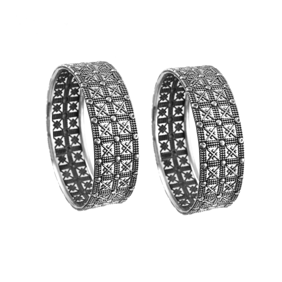 Silver Oxidized Antique Classic Bangle