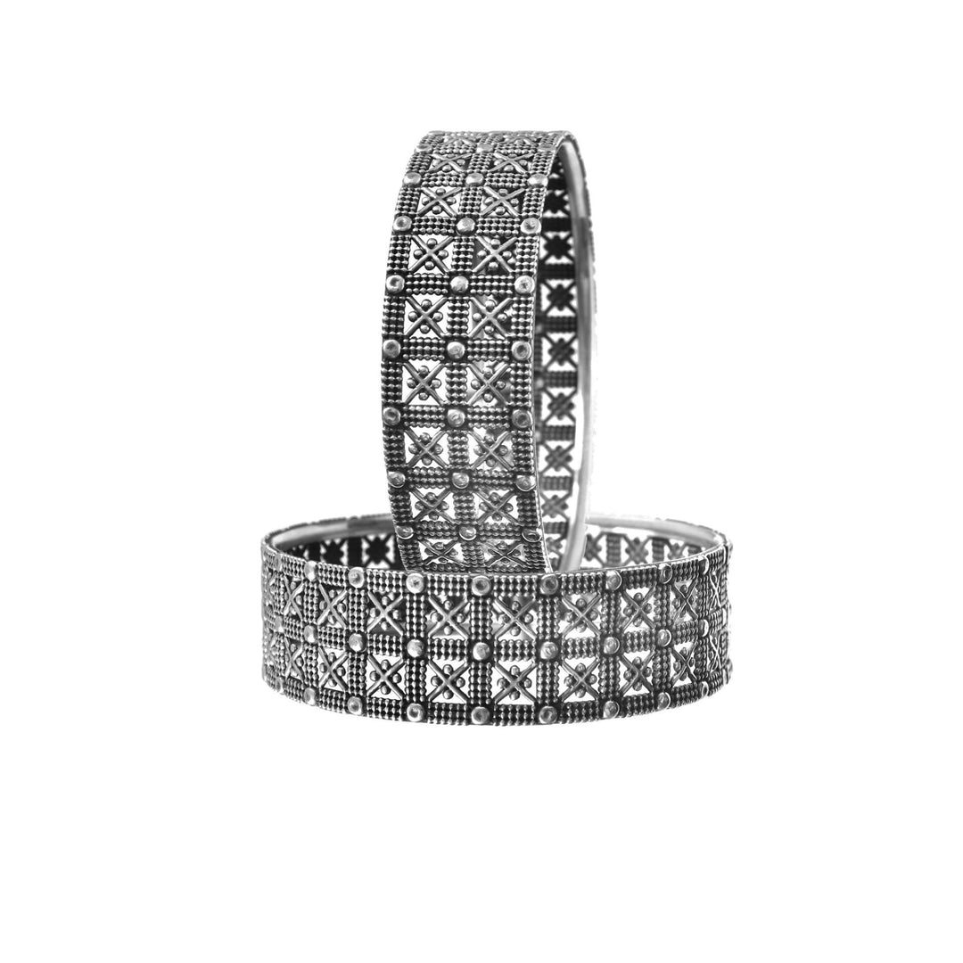 Silver Oxidized Antique Classic Bangle