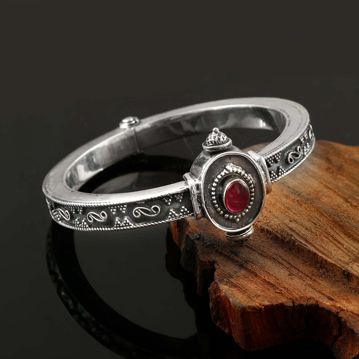 Silver Oxidized Statement Bangle