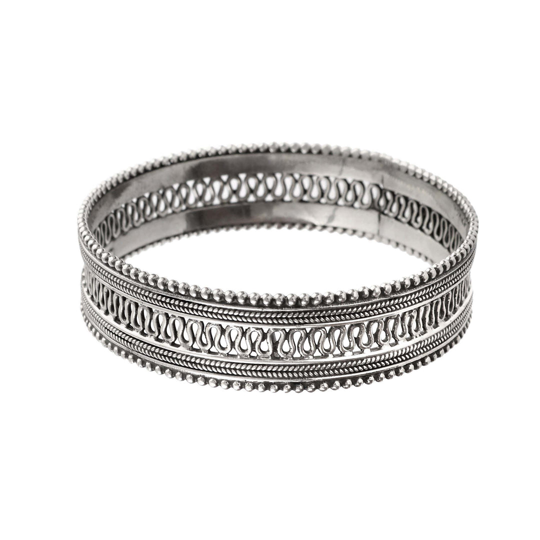 Silver Classic Oxidized Rawa Kada Bangle