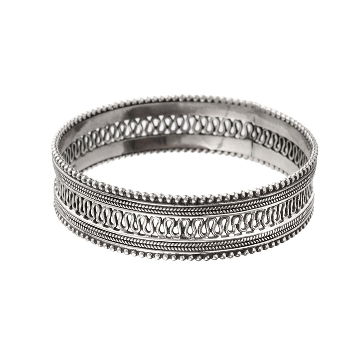 Silver Classic Oxidized Rawa Kada Bangle