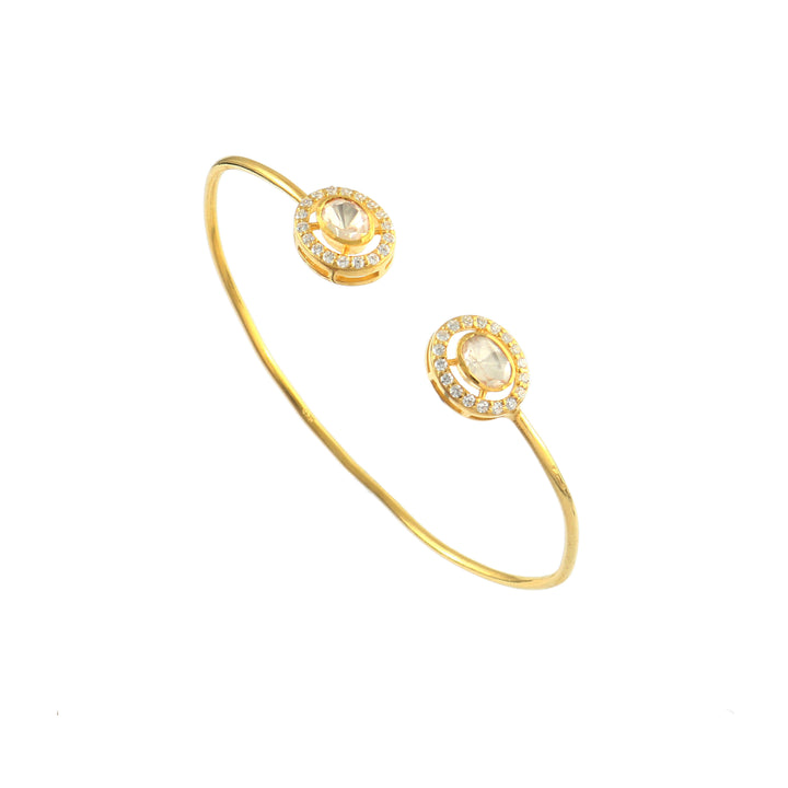 Beautiful Gold-Plated Silver Moissanite Bangle