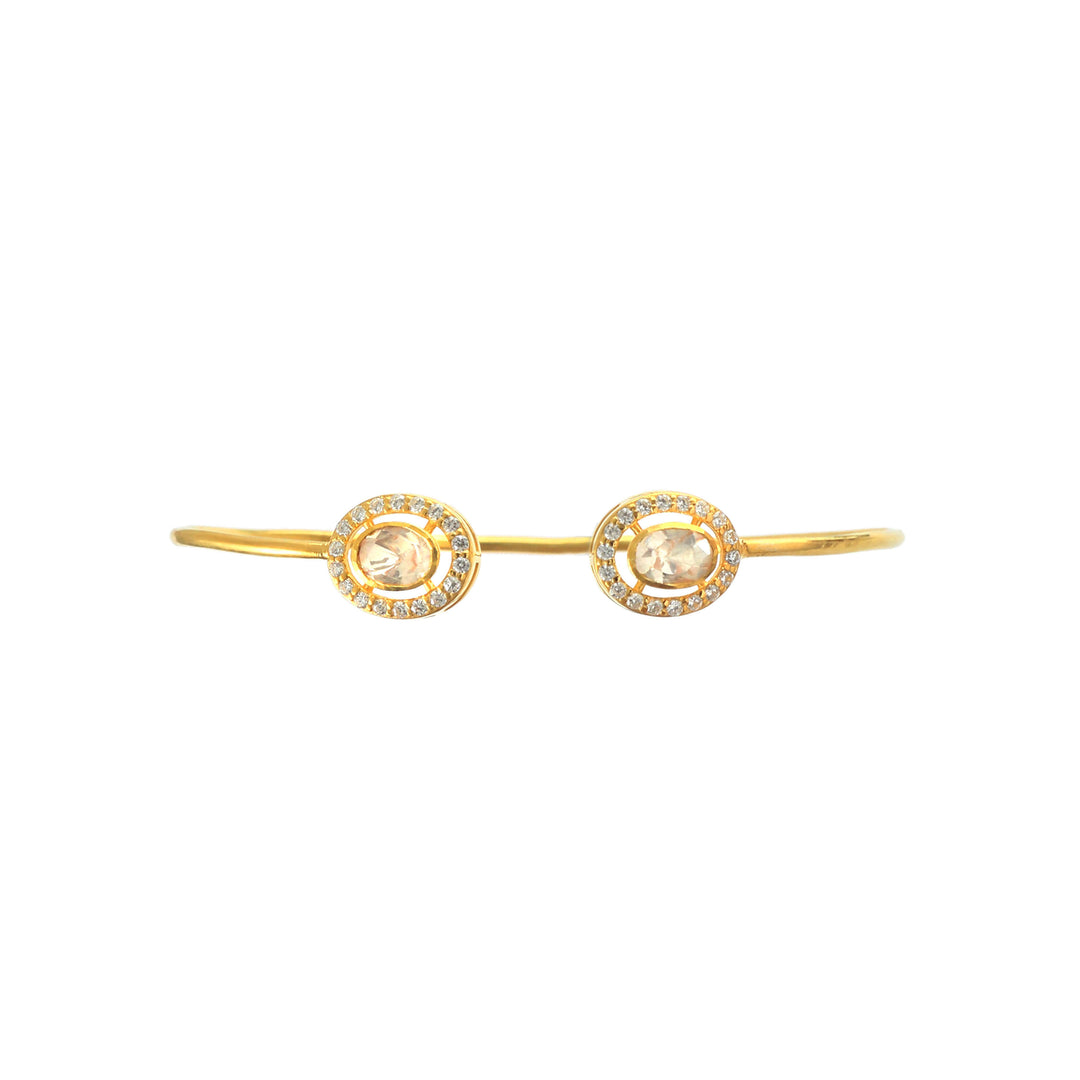 Beautiful Gold-Plated Silver Moissanite Bangle