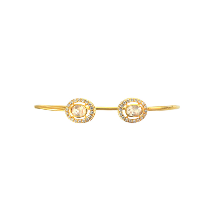 Beautiful Gold-Plated Silver Moissanite Bangle
