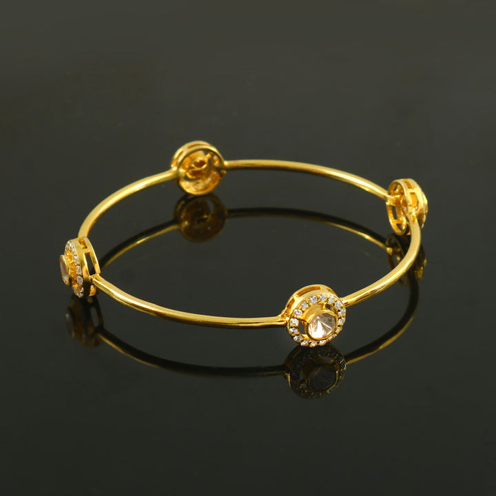 Gold-Plated Silver Moissanite Bangle