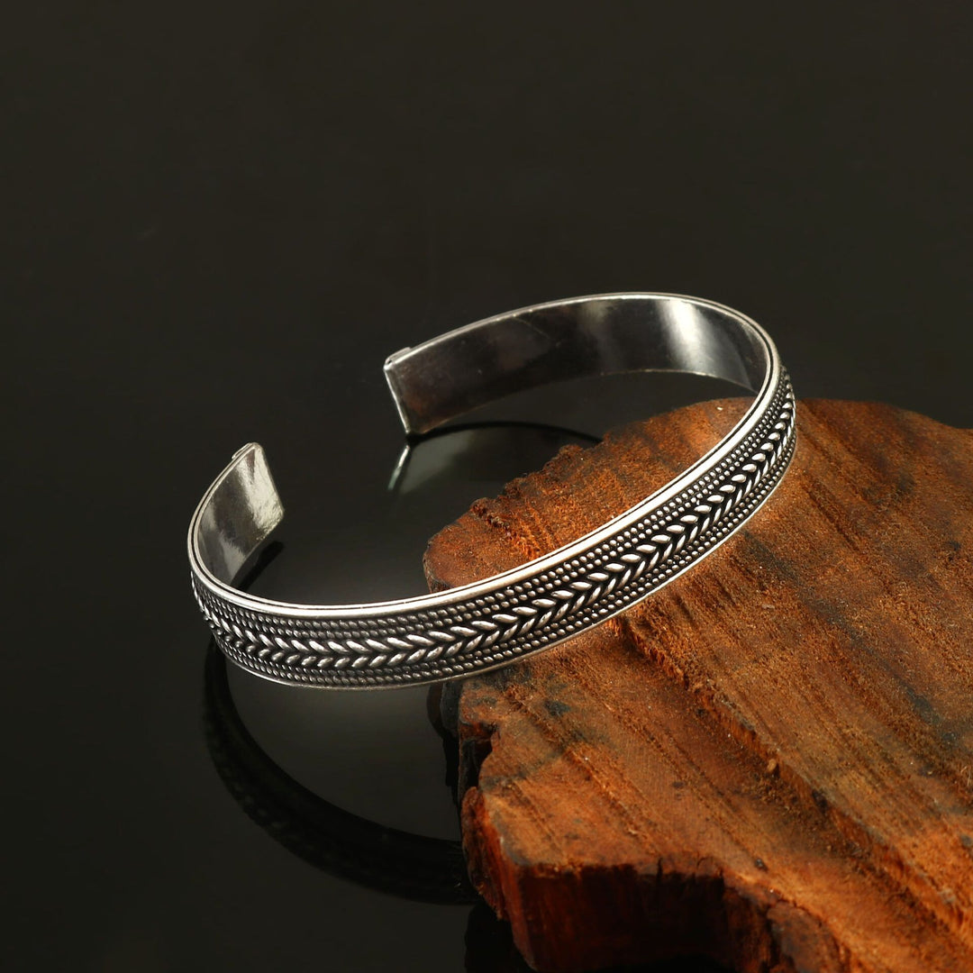 Silver Antique Statement Cuff Bangle