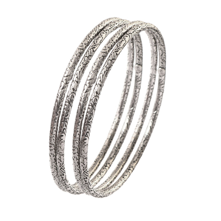 Silver Plane Chudi Bangle Set of 4