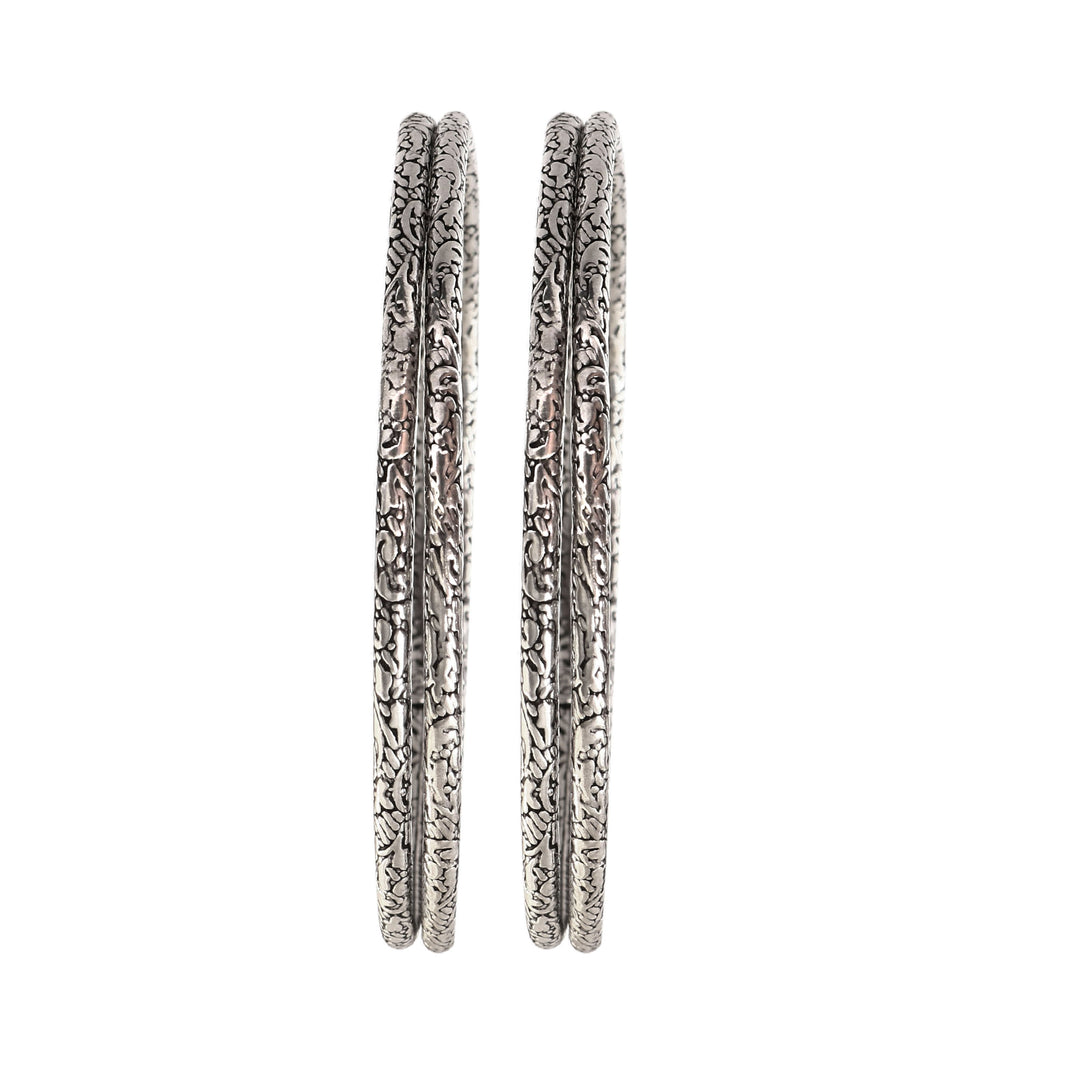 Silver Plane Chudi Bangle Set of 4