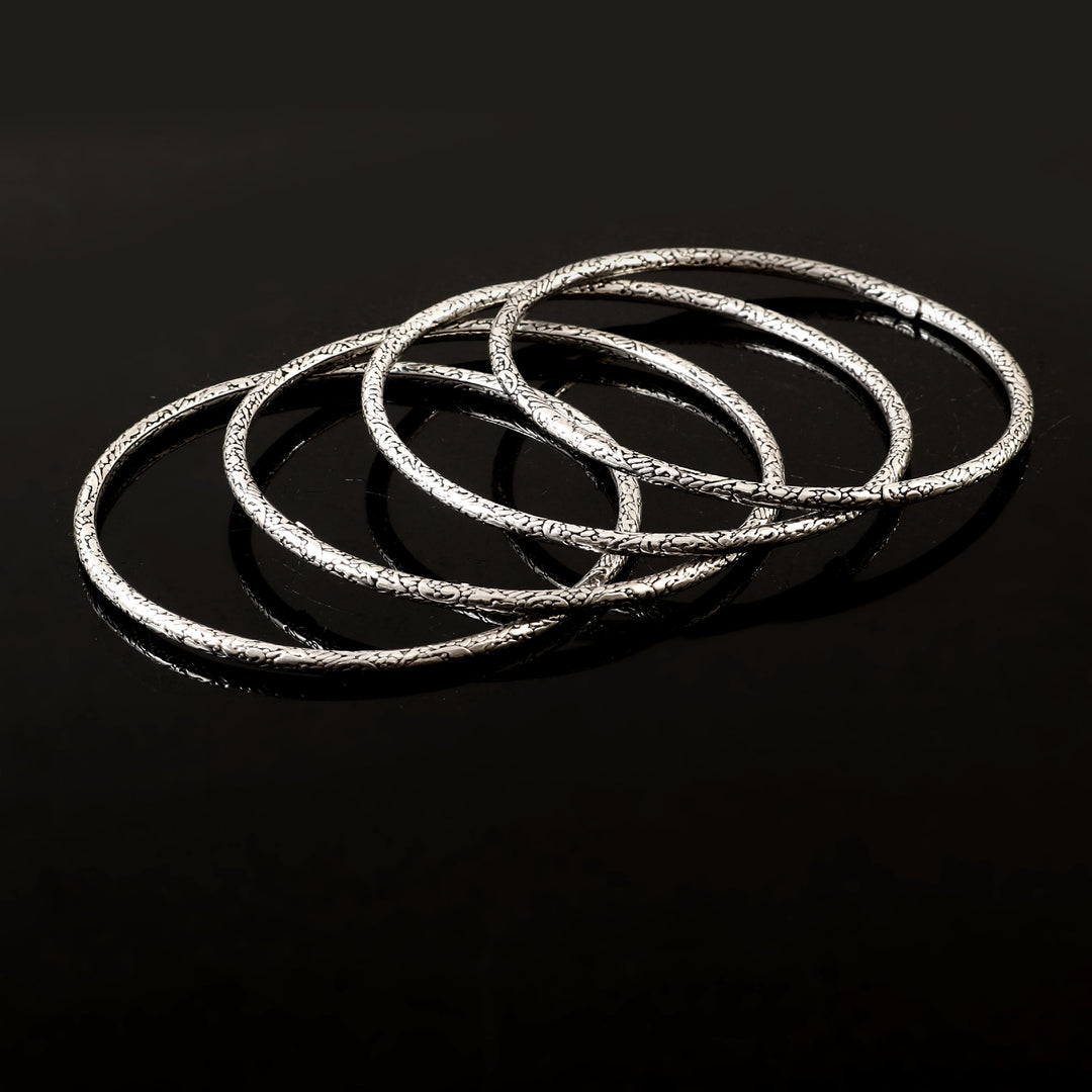 Silver Plane Chudi Bangle Set of 4