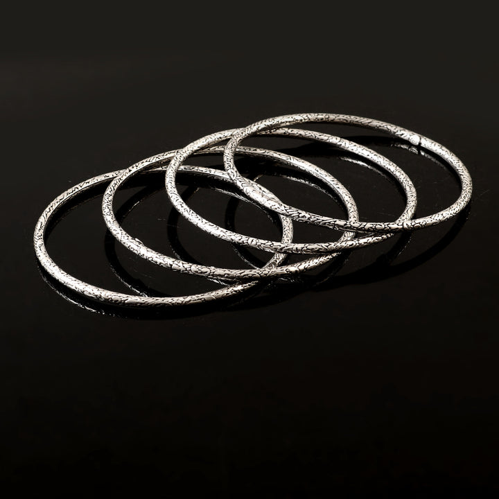 Silver Plane Chudi Bangle Set of 4