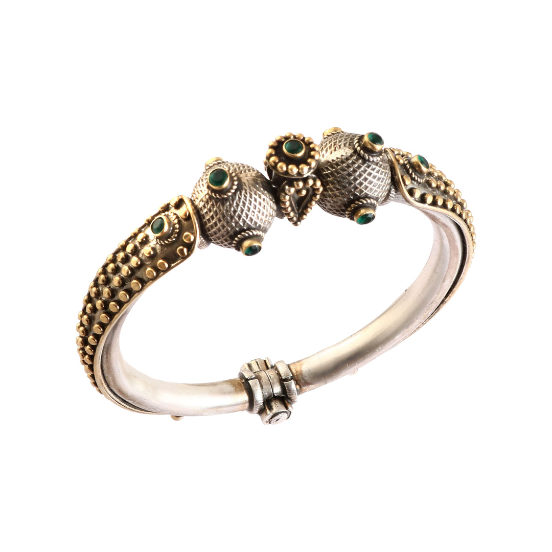 Silver Oxidized Statement Openable Bangle