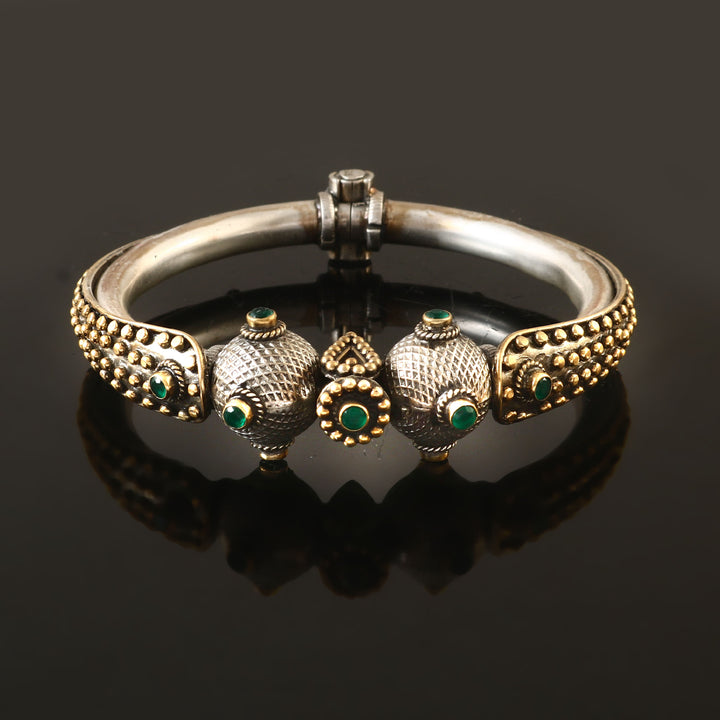 Silver Oxidized Statement Openable Bangle