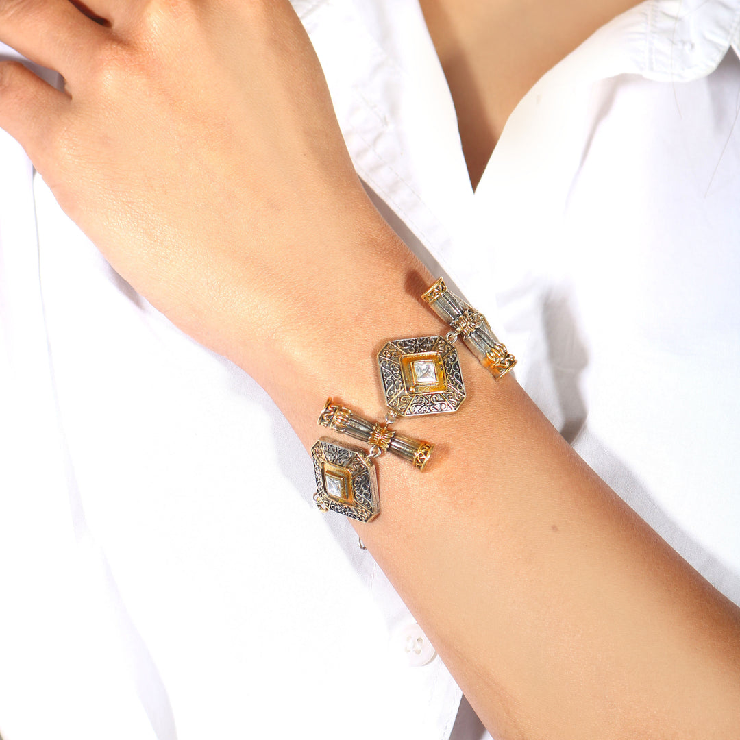 Silver Oxidized Adjustable Bracelet