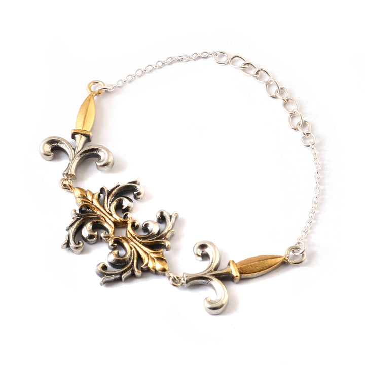 Dual Tone Silver Openable Bracelet
