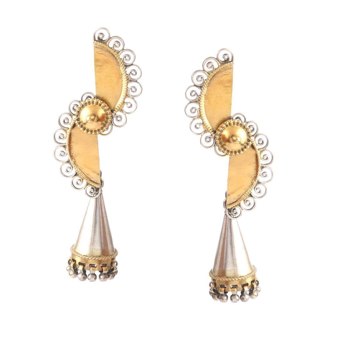 Gold Plated Silver Antique Stud Jhumki