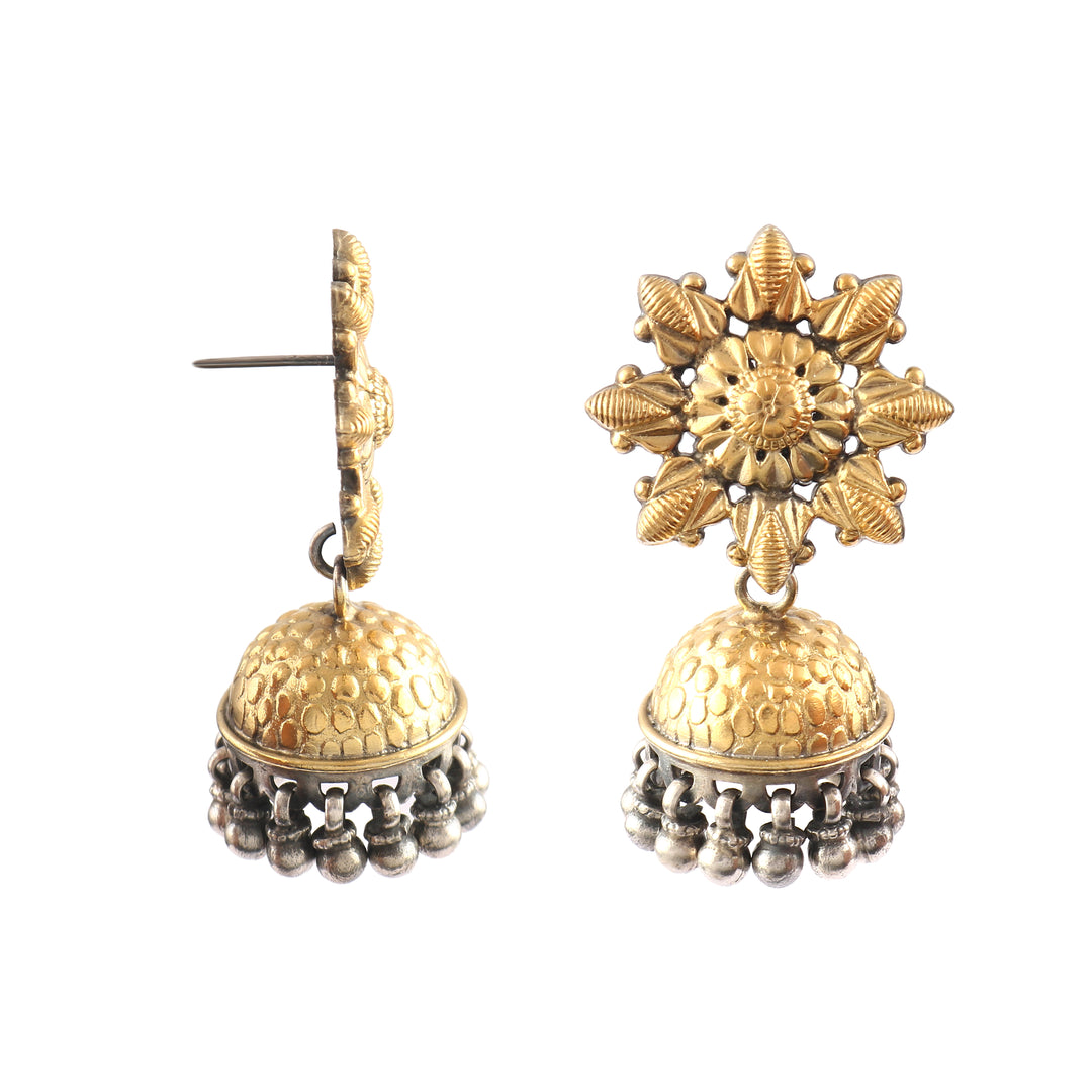 Gold Plated Silver Floral Jhumki