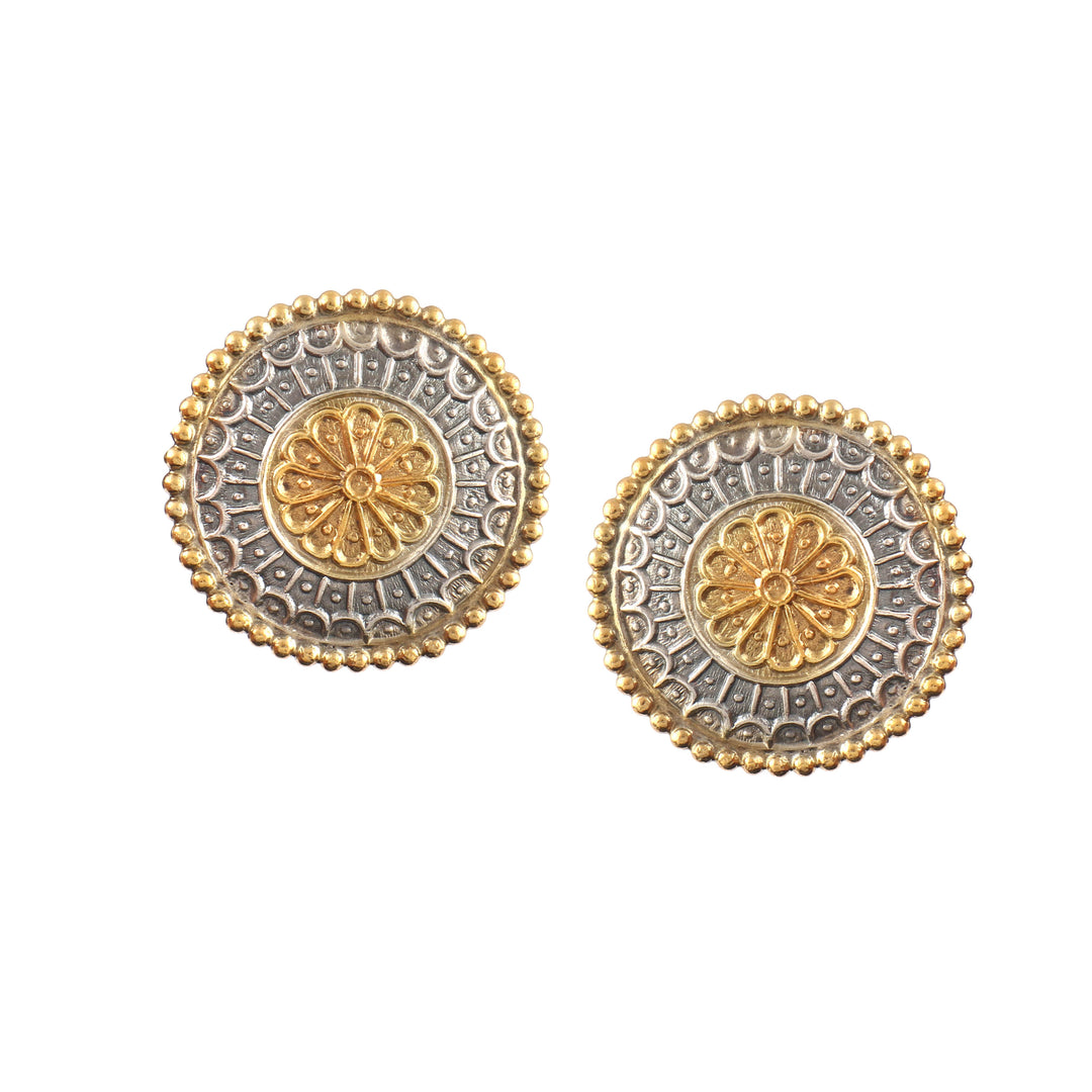 Gold Plated Silver Floral Ear Studs