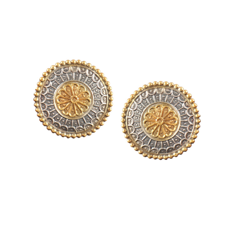 Gold Plated Silver Floral Ear Studs