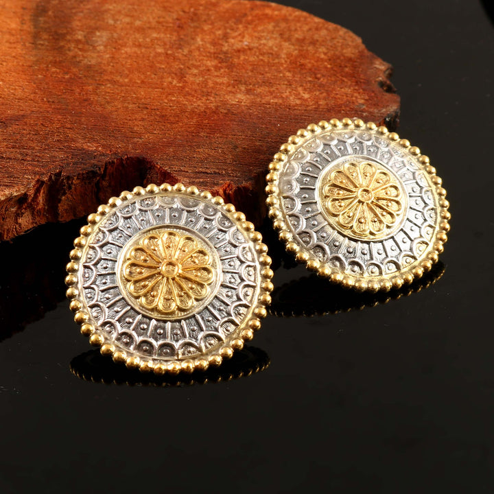 Gold Plated Silver Floral Ear Studs