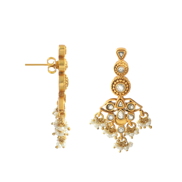 Antique Gold-Plated Silver Ear Studs