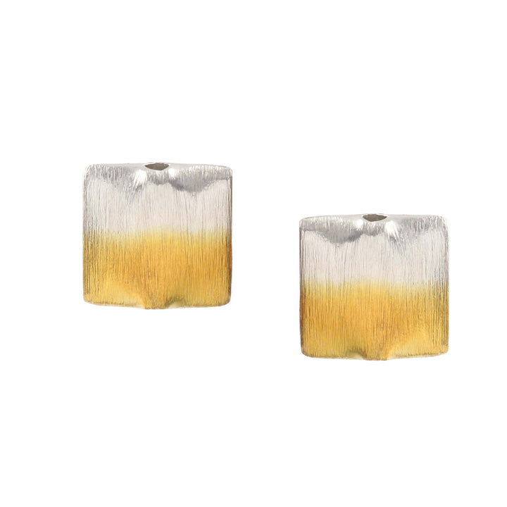 Silver Dual Tone Classic Stud Earrings