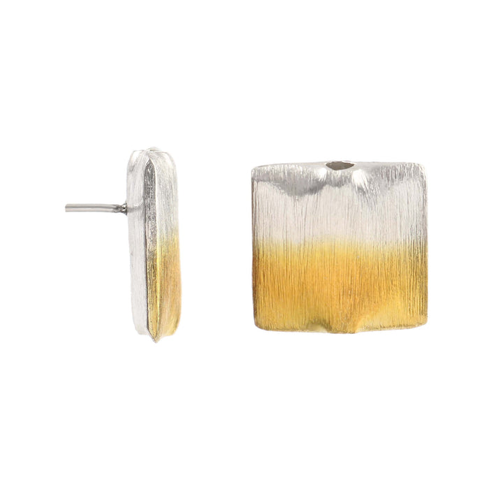 Silver Dual Tone Classic Stud Earrings