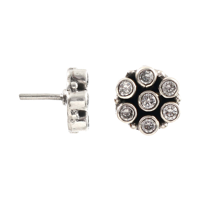 Silver Beautiful Floral Ear Studs