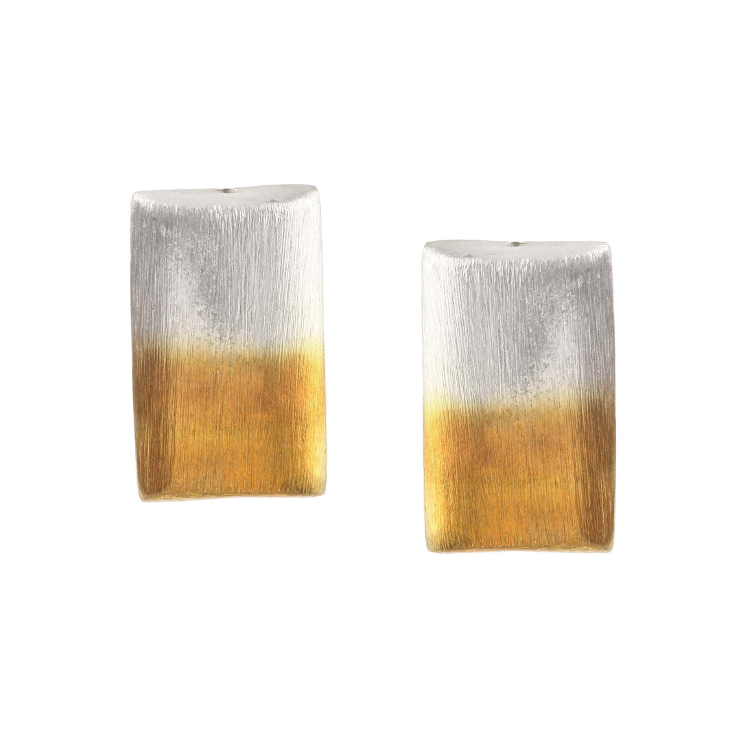 Silver Adorable Dual Tone Stud Earrings