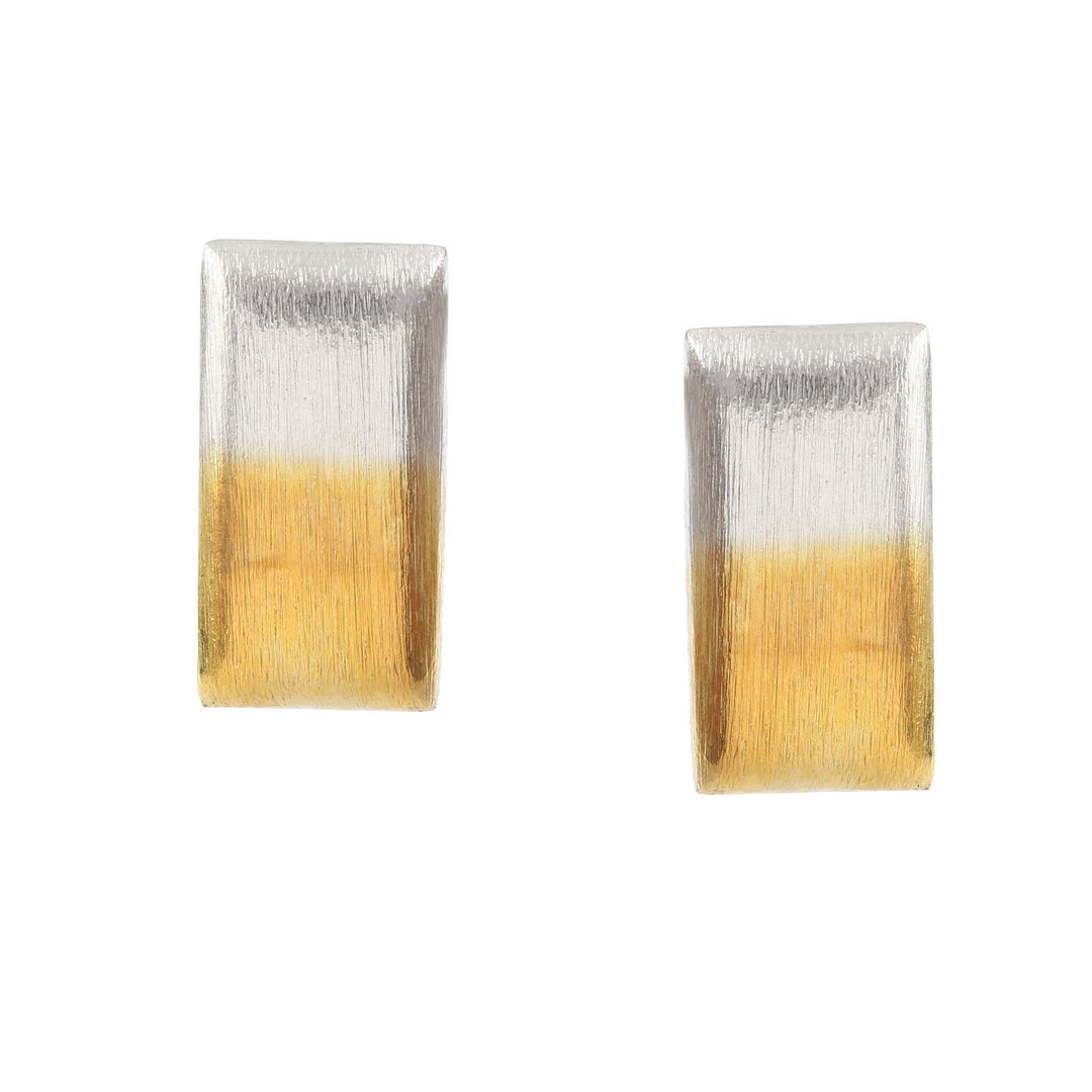 Silver Dual Tone Plated Stud Earrings