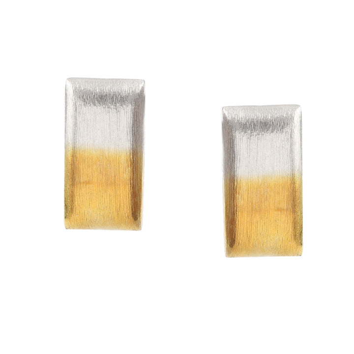 Silver Dual Tone Plated Stud Earrings