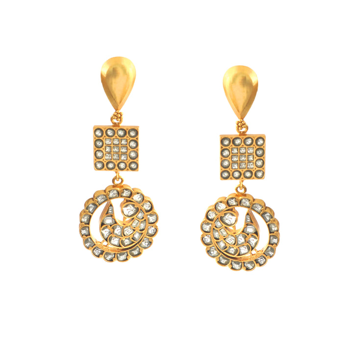 Gold Plated Silver Kundan-Jadau Danglers