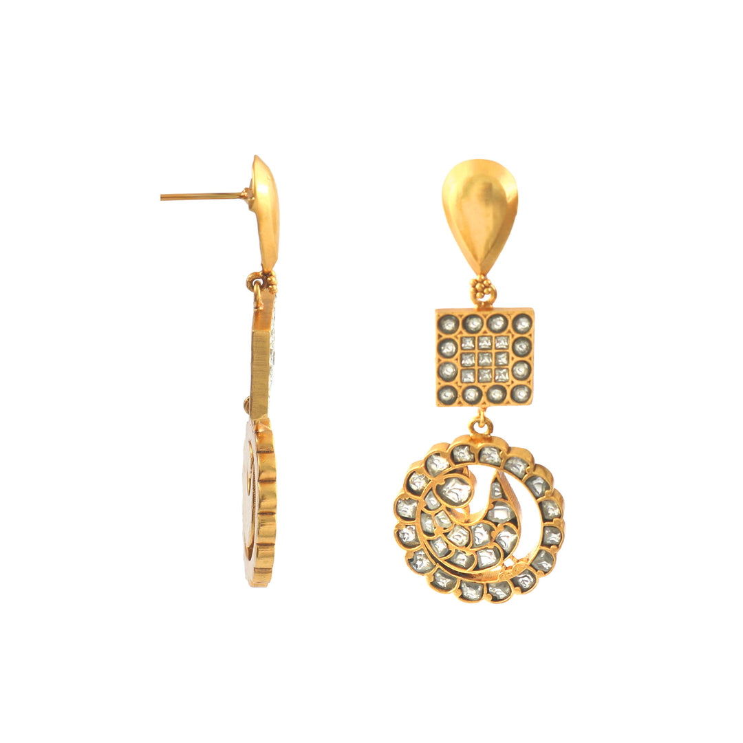 Gold Plated Silver Kundan-Jadau Danglers